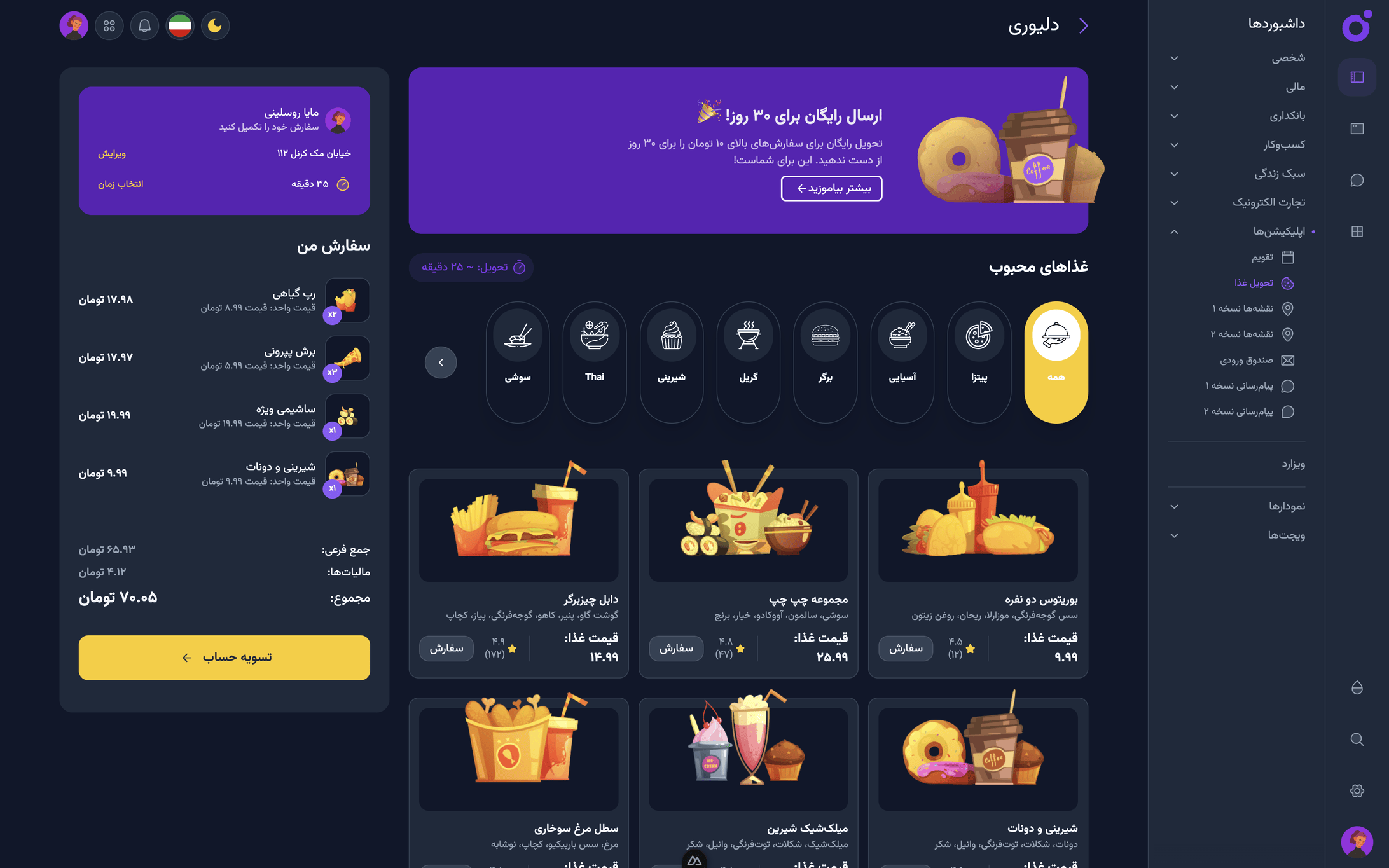 Tairo - داشبورد تحویل