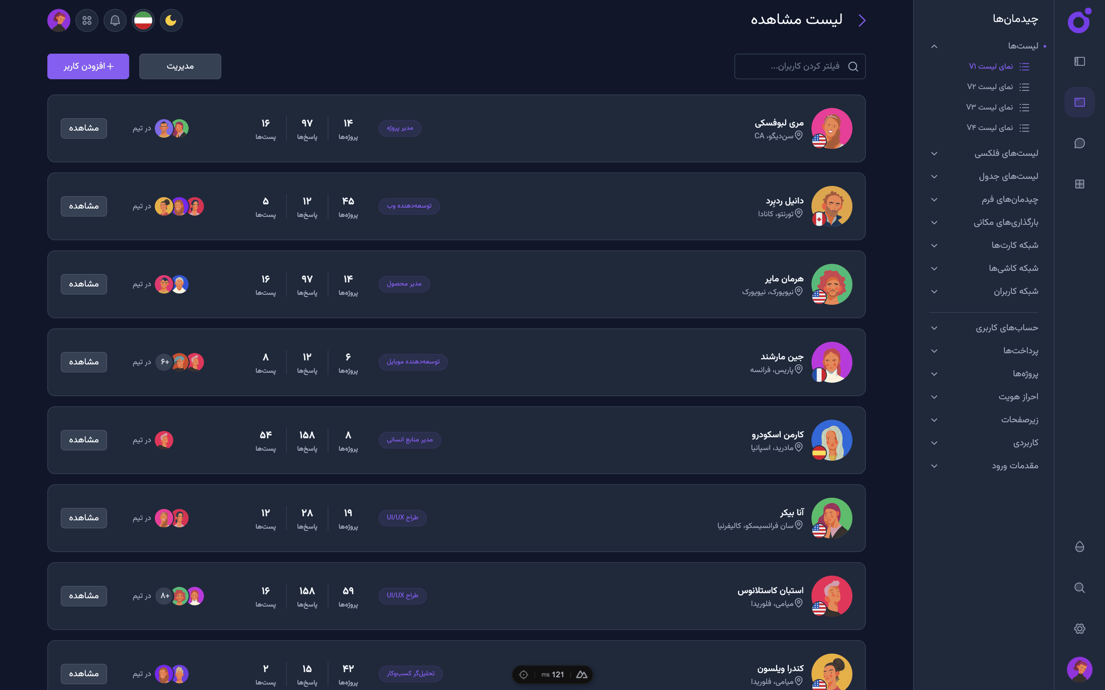 Tairo - نمای لیست ۱