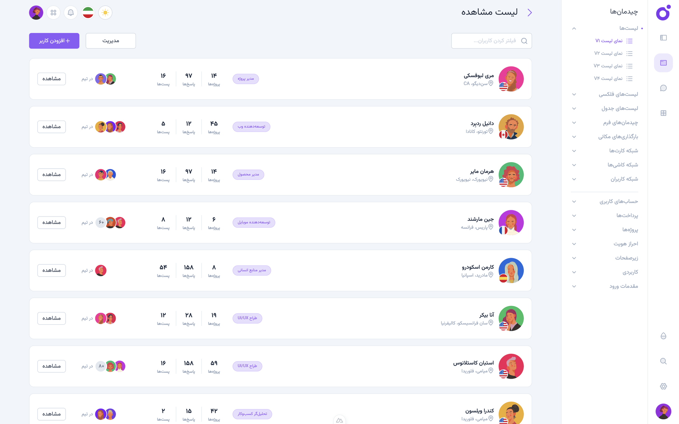 Tairo - نمای لیست ۱